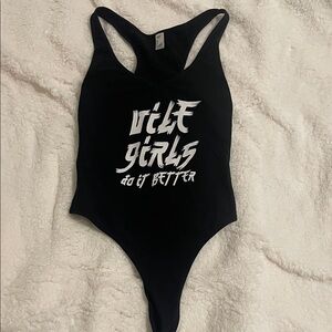 Black Graphic Bodysuit- Vile Girls